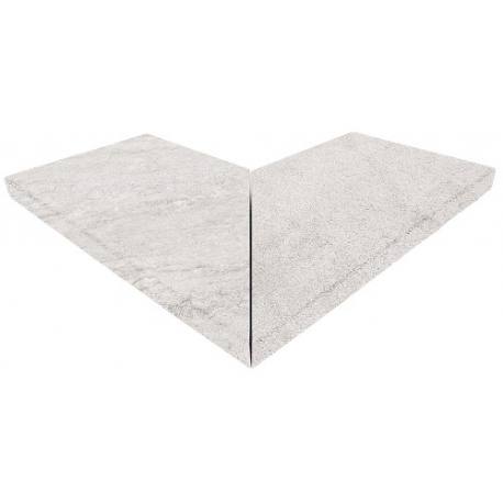 Gres porcelánico Cartabón exterior peldaño recto EVO Piedra Blanca GRESMANC