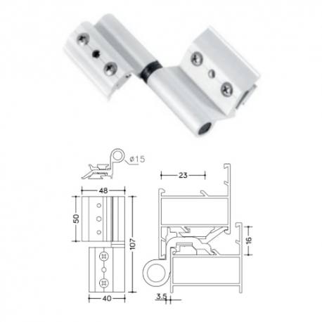 Bisagra RG. 4000 inoxidable izquierda San Antonio