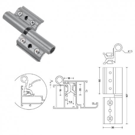 Bisagra RG. 203 inoxidable izquierda San Antonio