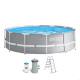 Piscina portatil redonda Intex Prism Frame con bomba filtrante y escalera