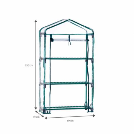 Invernadero vertial 3 baldas PVC 69 x 49 x 125 cm