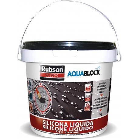 Silicona liquida 1 kg negra aquablok