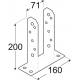 Base galvanizada con forma de T para poste varias medidas