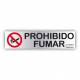 Señal prohibido fumar inoxidable adhesiva 5 x 20 cm