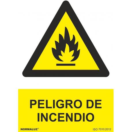 Señal PVC Peligro incendio 21 x 30 cm