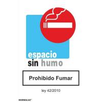 Señal de PVC Espacio sin humos 21 x 30 cm