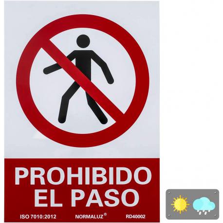 Señal PVC prohibido el paso de personas 21 x 30 cm