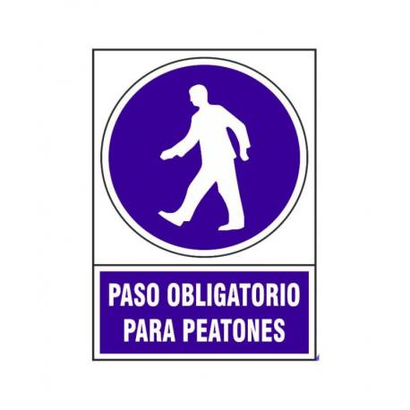 Señal PVC 30 x 45 cm Paso obligatorio de peatones derecha 07SO-95D