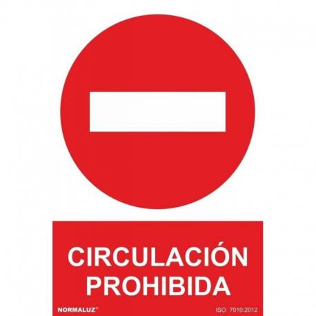 Señal PVC 21 x 30 cm Circulación prohibida