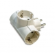 Adaptador triple TT lateral 16A-250V