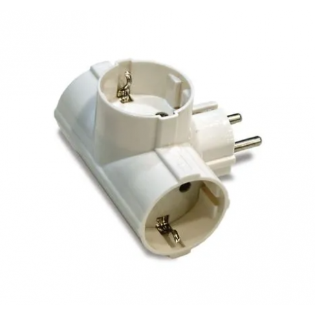 Adaptador triple TT lateral 16A-250V