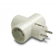 Adaptador triple TT cerámica blíster 16A-250V