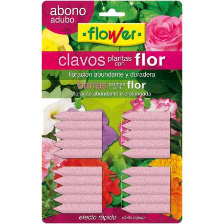 Blíster abono en clavos para plantas con flor 20 unidades