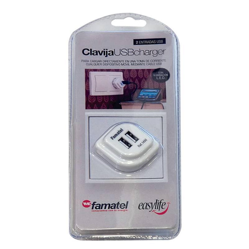 Adaptador cargador USB doble - Famatel