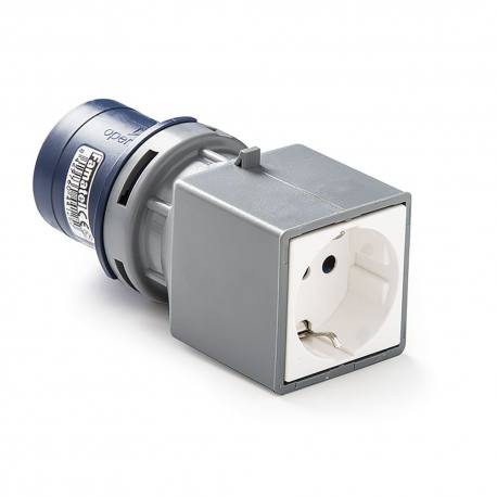 Adaptador clavija IP44 2P+T base 2P+TTL