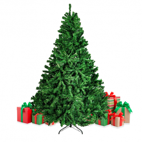 Árbol de navidad clásico Luxury 210 cm color verde pino PVC realista 1544 ramas